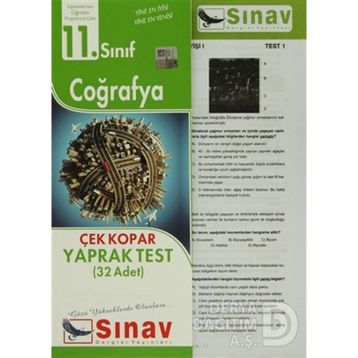 11. Sınıf Coğrafya Yaprak Test-Sınav Yayınları