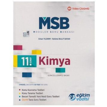 11.Sınıf Modüler Soru Bankası Kimya - Eğitim Vadisi Yayınları