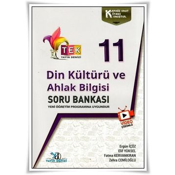 11.Sınıf Tek Serisi Video Çözümlü Din Kültürü ve Ahlak Bilgisi Soru Bankası Yayın Denizi Yayınları