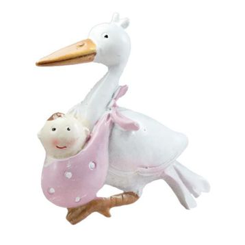 12 Adet Bebek Taşıyan Leylek Biblo