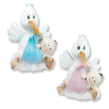12 Adet Gagasında Bebek Taşıyan Leylek Biblo