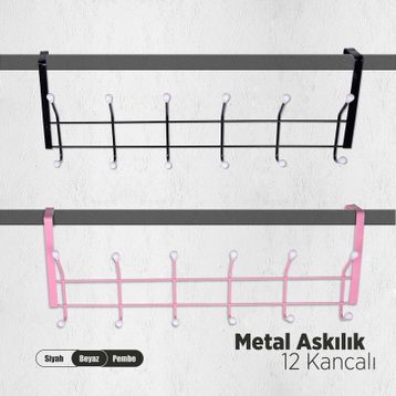 12 Kancalı Kapı Arkası Askılığı