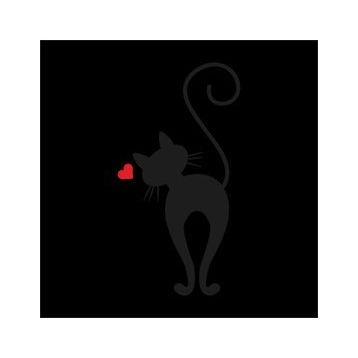 130 cm Kalpli Kedi Folyo Sticker