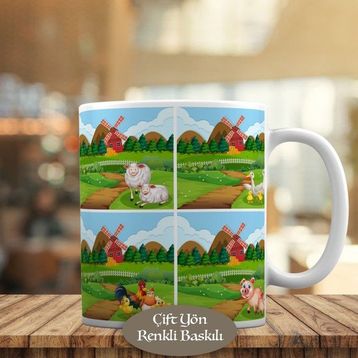1308-23621 Çiftlikteki Sevimli Hayvanlar Kupa Bardak