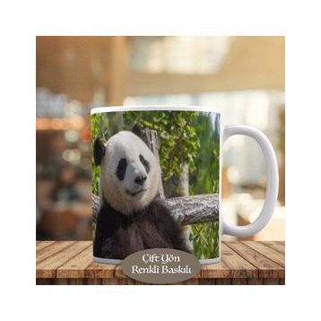 135179 Ormanda Mutlu Panda Baskılı Kupa Bardak