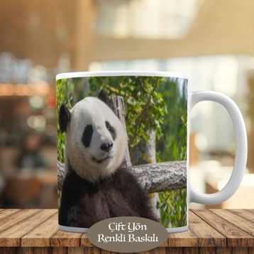 135179 Ormanda Mutlu Panda Baskılı Kupa Bardak