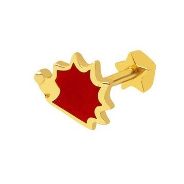14 Ayar Altın Kırmızı Tragus Küpe