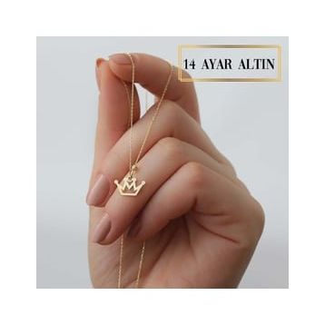 14 Ayar Altın Taç Kolye