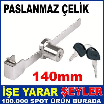 140 mm Paslanmaz Çelik Sürgülü Vitrin Cam Kilidi