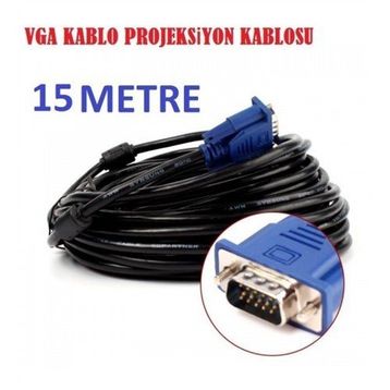 15 m Monitör Projeksiyon VGA Kablo