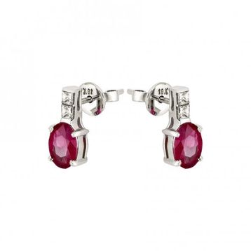 1,69 ct Pırlantalı Yakut Küpe