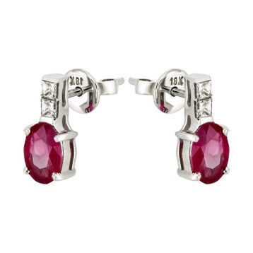 1,69 ct Pırlantalı Yakut Küpe