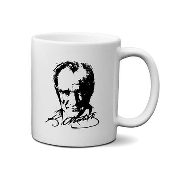 1881 193x Atatürk Mustafa Kemal Atatürk Baskılı Porselen Kupa Bardak