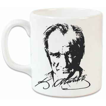 1881 193x Atatürk Mustafa Kemal Atatürk Baskılı Porselen Kupa Bardak