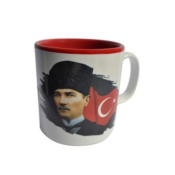 1881 193x Atatürk Mustafa Kemal Atatürk Baskılı Porselen Kupa Bardak