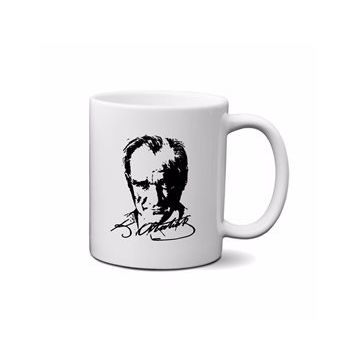 1881 193x Atatürk Mustafa Kemal Atatürk Baskılı Porselen Kupa Bardak