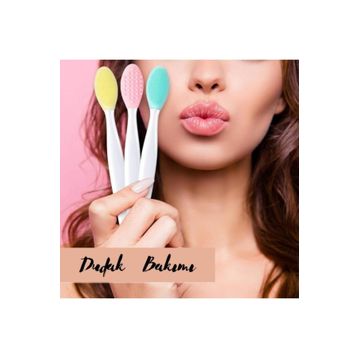 2 Adet Dudak Fırçası Peeling Etkili Gözenek Siyah Nokta Temizleyici Akne Giderici Çift Yönlü Fırça
