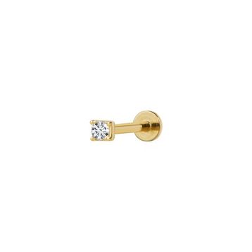 2 mm Tek Taş Altın Piercing