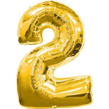 2 Rakam Altın 90 cm Folyo Balon