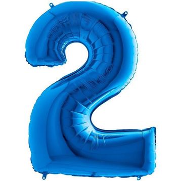 2 Rakam Grabo Mavi 100 cm Folyo Balon