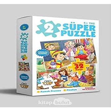 2 Süper Puzzle Pamuk Prenses - Pinokyo 32 Parça