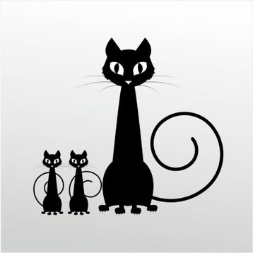 20 cm Aile Kedisi Folyo Sticker