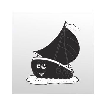 20 cm Gülen Tekne Folyo Sticker