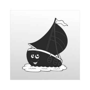 20 cm Gülen Tekne Folyo Sticker