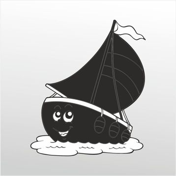 20 cm Gülen Tekne Folyo Sticker