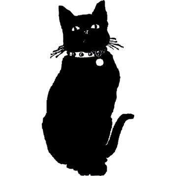20 cm Siyah Kedi Folyo Sticker