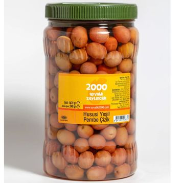 2000 Ayvalık Zeytincilik 940 gr Hususi Yeşil Pembe Çizik Zeytin