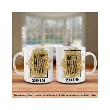 2019 Happy New Year-Mutlu Yıllar Kupa Bardak