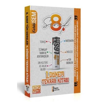2020 8. Sınıf LGS Tüm Dersler 1. Dönem Tekrar Kitabı-İsem Yayıncılık