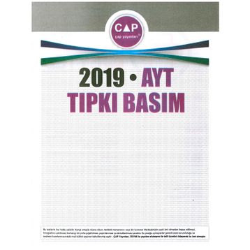 2020 AYT Tıpkı Basım-Çap Yayınları