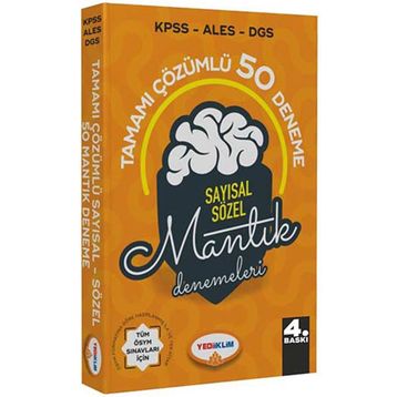 2020 KPSS ALES DGS Sayısal Sözel Mantık Tamamı Çözümlü 50 Deneme Yediiklim Yayınları
