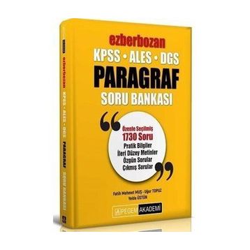 2020 KPSS DGS ALES Ezberbozan Paragraf Soru Bankası Pegem Yayın