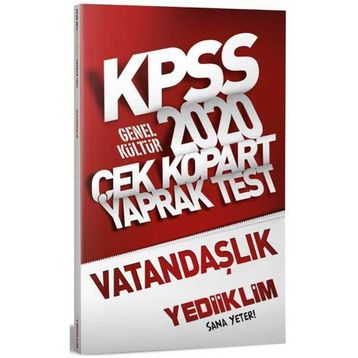 2020 Kpss Genel Kültür Vatandaşlık Çek Kopart Yaprak Test Yediiklim Yayınları