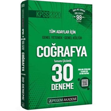 2020 Kpss Genel Yetenek Genel Kültür Coğrafya 30 Deneme Pegem Yayınları
