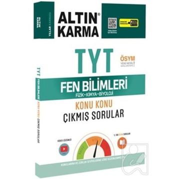2020 YKS TYT Fen Bilimleri Fizik-Kimya-Biyoloji Konu Konu Çıkmış Sorular Video Çözümlü-Altın Karma Yayınları