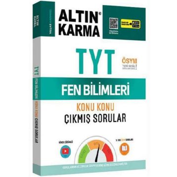 2020 YKS TYT Fen Bilimleri Fizik-Kimya-Biyoloji Konu Konu Çıkmış Sorular Video Çözümlü-Altın Karma Yayınları