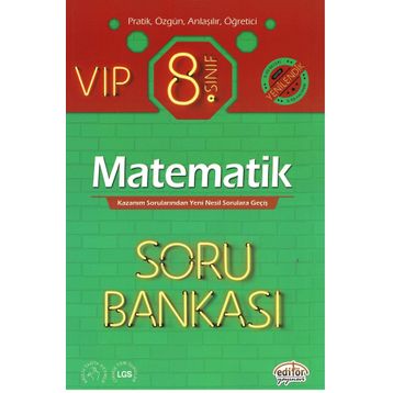 2022 8. Sınıf Vip Matematik Soru Bankası Editör Yayınları