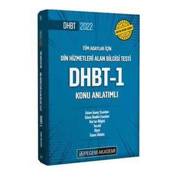 2022 Din Hizmetleri Alan Bilgisi Testi DHBT-1 Konu Anlatımlı - Pegem Akademi Yayıncılık
