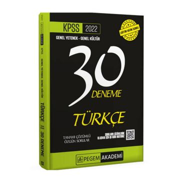 2022 KPSS Genel Kültür Genel Yetenek Türkçe 30 Deneme - Pegem Akademi Yayıncılık