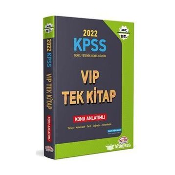 2022 KPSS Genel Yetenek - Genel Kültür VIP Tek Kitap Konu Anlatımlı