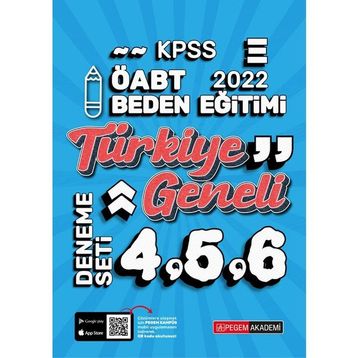 2022 KPSS ÖABT Beden Eğitimi Türkiye Geneli 4-5-6 3'lü Deneme - Pegem Akademi Yayıncılık