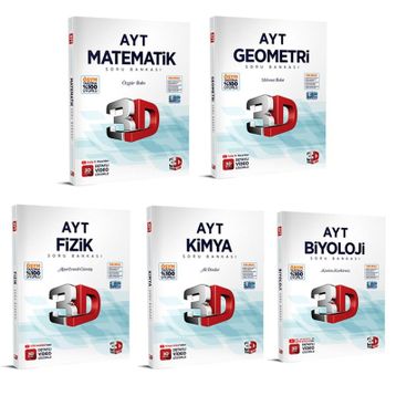2023 3D AYT Sayısal Soru Bankası Seti 5 Kitap
