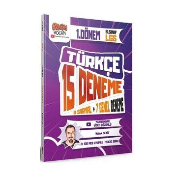 2023 8. Sınıf LGS 1. Dönem Türkçe 15 Deneme Sınavı - Benim Hocam Yayınları