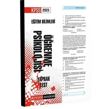2023 KPSS Eğitim Bilimleri Öğrenme Psikolojisi Yaprak Test