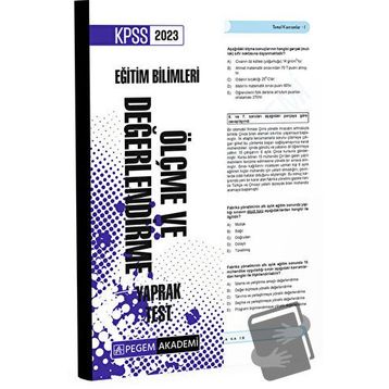 2023 KPSS Eğitim Bilimleri Ölçme ve Değerlendirme Yaprak Test