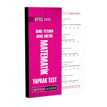2023 KPSS Genel Yetenek Genel Kültür Matematik Yaprak Test Pegem Akademi Yayıncılık